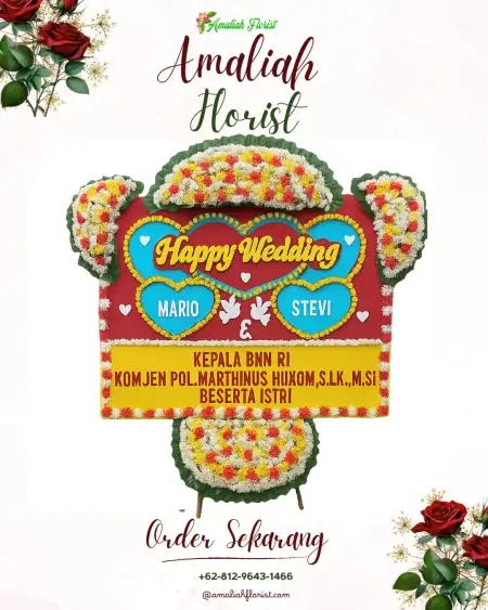 Papan Bunga Pernikahan Gari